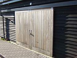 shed sliding doors hung externally door flashing hanging weathering close