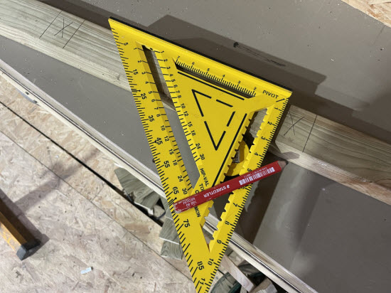 Marking a shed wall plate