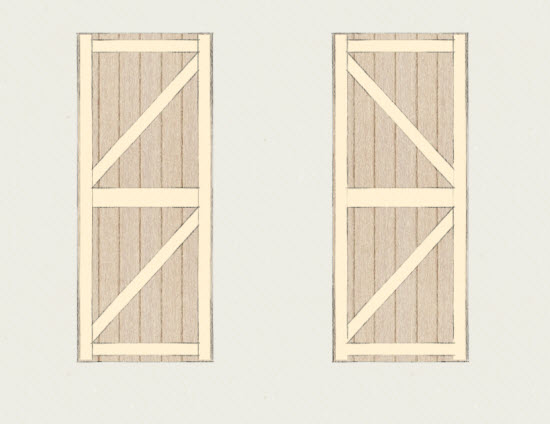 framed ledged and braced shed door