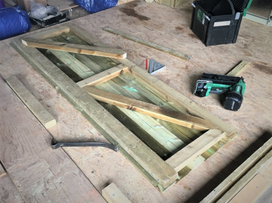 framed ledged and braced shed door