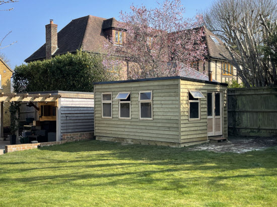 shed supported on a shed pier foundation