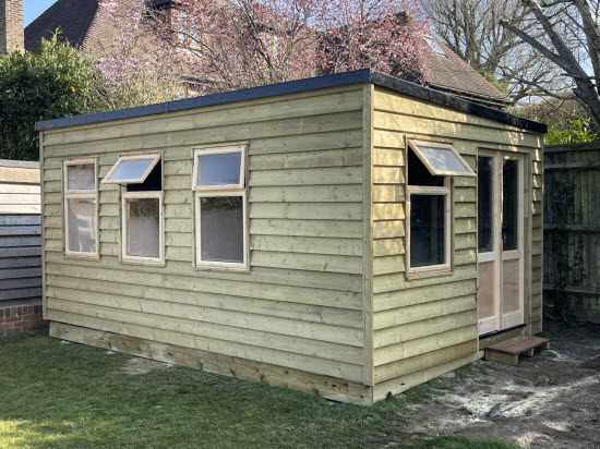 shed supported on a shed pier foundation