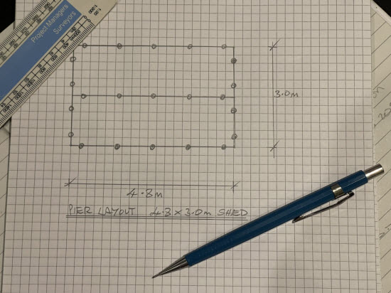 shed supported on a shed pier foundation