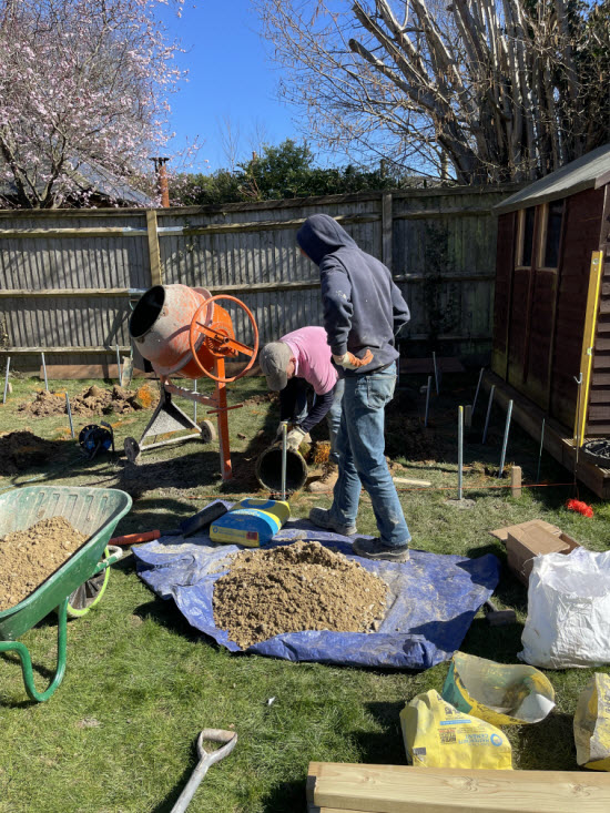 shed supported on a shed pier foundation