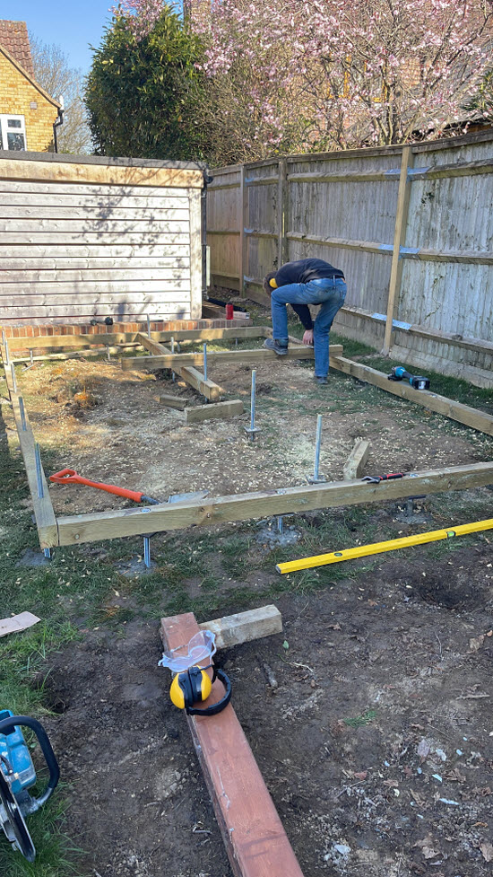 shed supported on a shed pier foundation