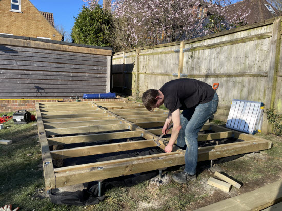 shed supported on a shed pier foundation