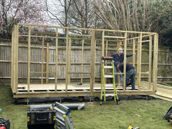 shed supported on a shed pier foundation