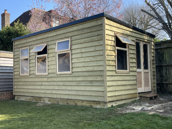 newly installed featheredge cladding