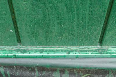 External view of caulked area of siding