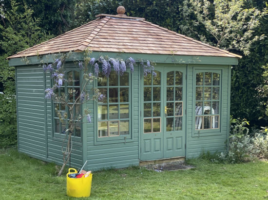 Re-roofed Malvern summerhouse