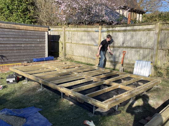 shed supported on a shed pier foundation