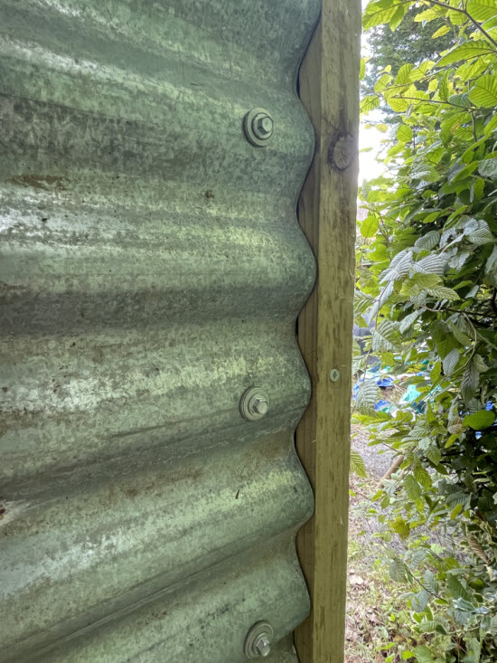 shed cladding repair with corrugated iron
