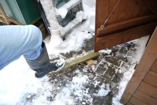 sagging shed door