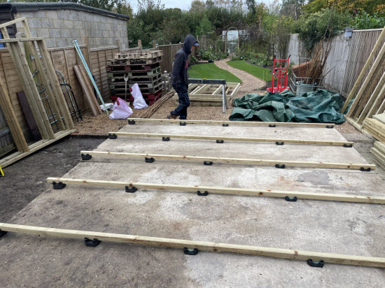 Shed bearers for a larger shed