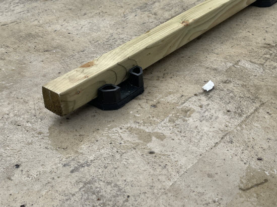 shed bearers protected from damp on concrete slab