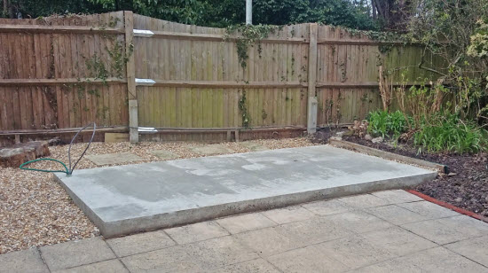 Concrete shed foundation