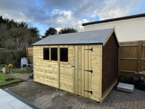 shed with cladding repairs and new EPDM roof