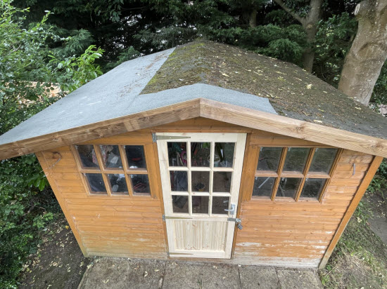 Shed roof under construction