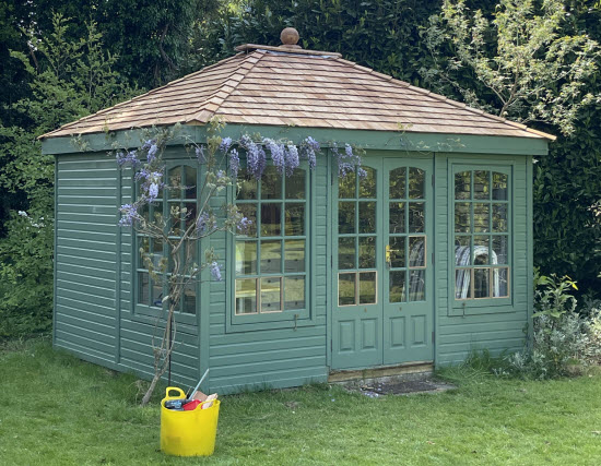 shed with cladding repairs and new EPDM roof