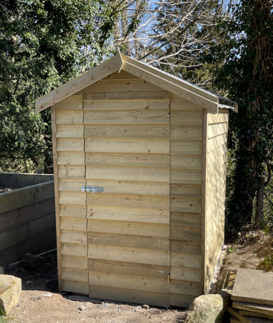 New shed with a shed roof finial