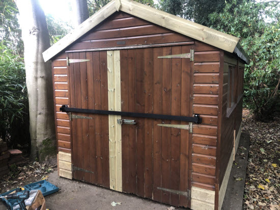 Repaired shed