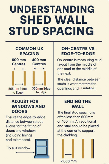 Shed wall stud spacing key points