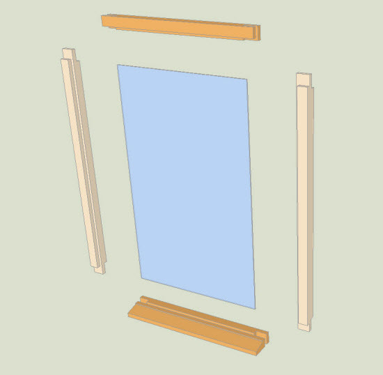 Shed window frame