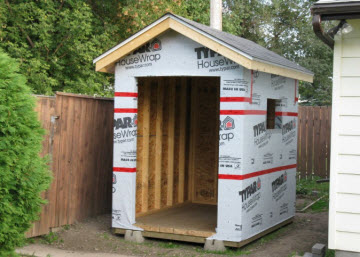 shed with house wrap