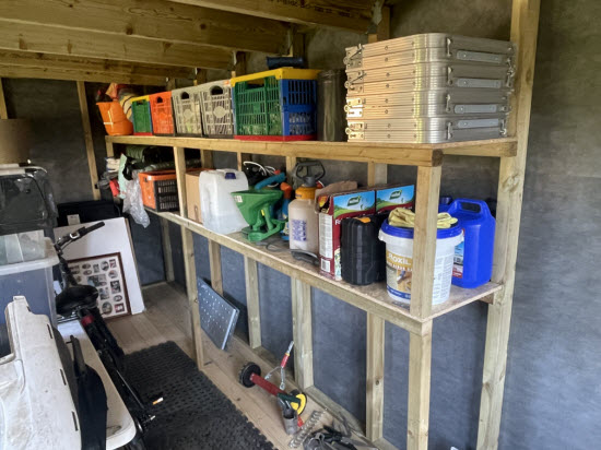 Storage shed shelving