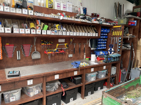 Tool shed shelving