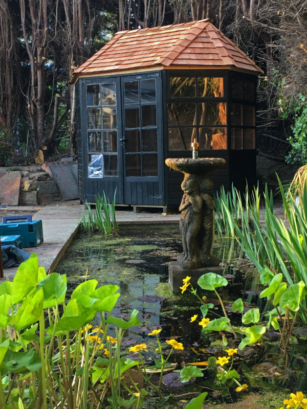 cedar shingled summerhouse roof