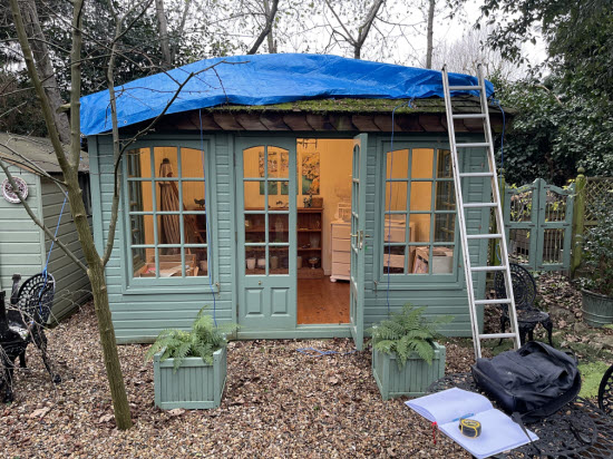 Tarpaulin used as shed roofing material