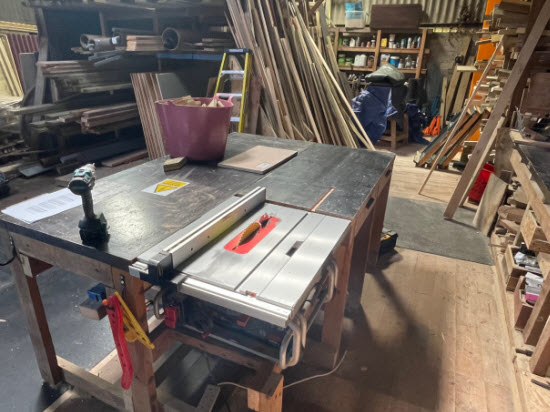 Toolshed set up area