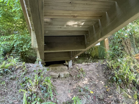 Garden bridge construction detail