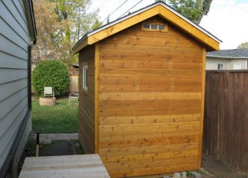 shed with cedar siding